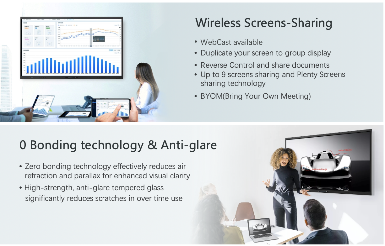 Product highlights for BC7200 Interactive smartboard_Wireless screen sharing
